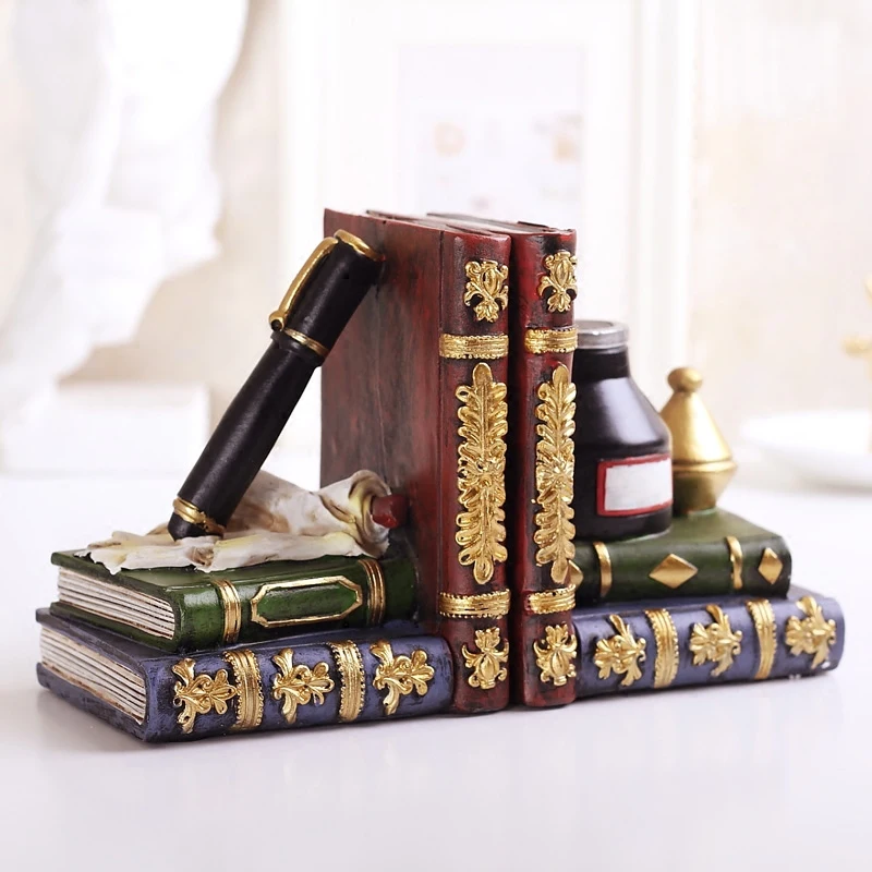 Vintage Style Decorative Birds & Books Design Resin Bookshelf Bookends/Paper Weights Home