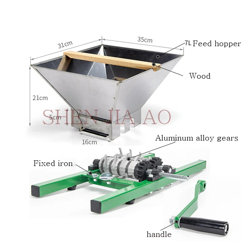 Manual Home 7 L Pulper Fruit Crusher fruit pulverizer Portable fruit Scratter Cider Wine Juice Press Crusher FC7-SS 1pc