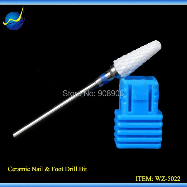 

Free Shipping 1pc New White Medium Ceramic Conical Nail Drill Bits Electric Nail Art Salon Manicure Pedicure Cutter Machine Tool