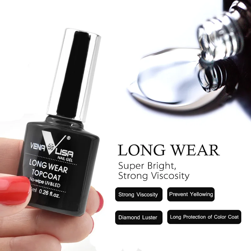 VENALISA New Arrival Long Wear Tempered Nowipe Top Coat Easy Peel Off Water Base Coat Basic Nail Gel Polish Enamel Varnish gels