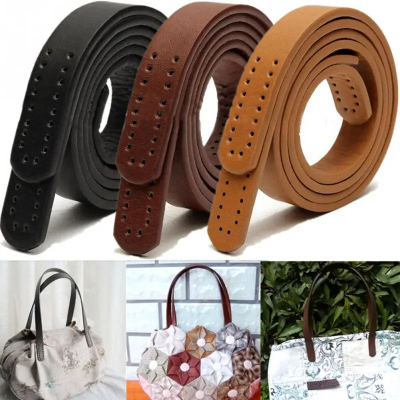 1 Pair 60cm Long Bag Strap PU Leather Shoulder Belt Bag Handle Band Replacement For Fashion Handbag DIY Accessories KZ0079