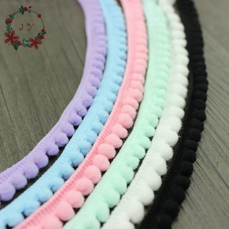 43 Yards lavender,pink,blue Tiny Pom Pom Fringe Trim(ball size:0.5cm) ,Mini Pom Trim, White Pompom trim, Tiny ball lace ribbon