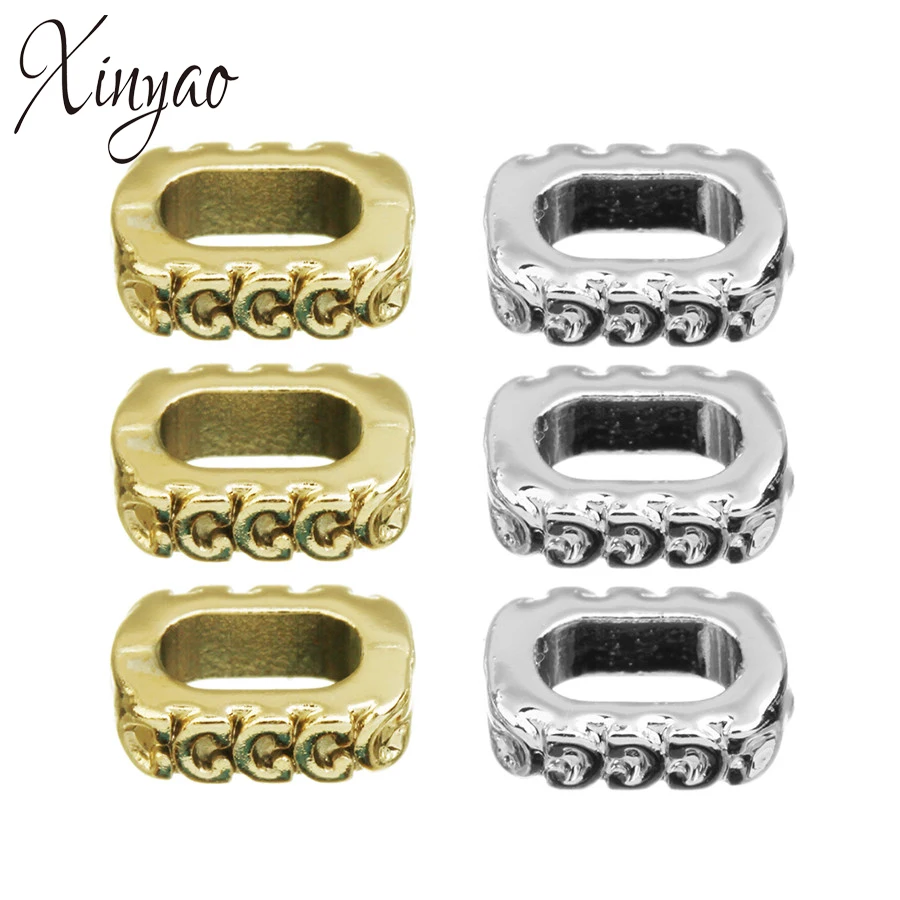 XINYAO 30pcs 6x9mm High Quality Letter Alloy Large Pore Beads For DIY Jewelry Making Bracelet Necklace Packet Chain Accessories