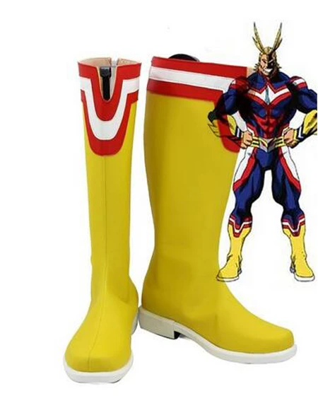 My Hero Academia All Might Cosplay Boots Shoes Anime Party Cosplay Boots Custom Made Men Shoes