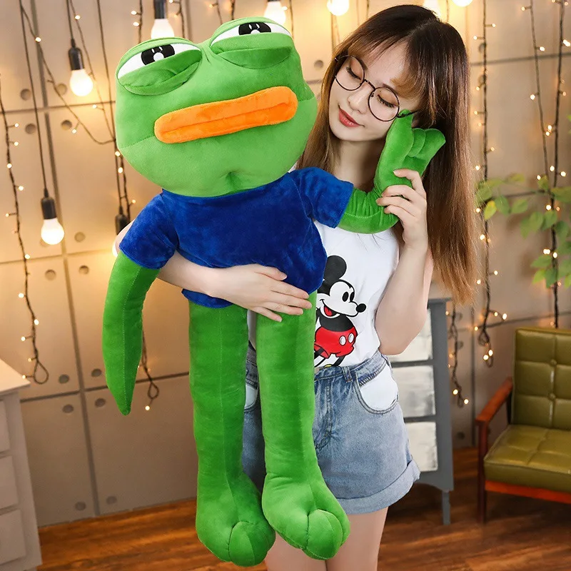 50cm/70cm/90cm Funny Frog Kermit Plush Toy Soft Cartoon Animal Sad Frog Stuffed Doll Sofa Pillow Cushion Baby Kid Girl Present