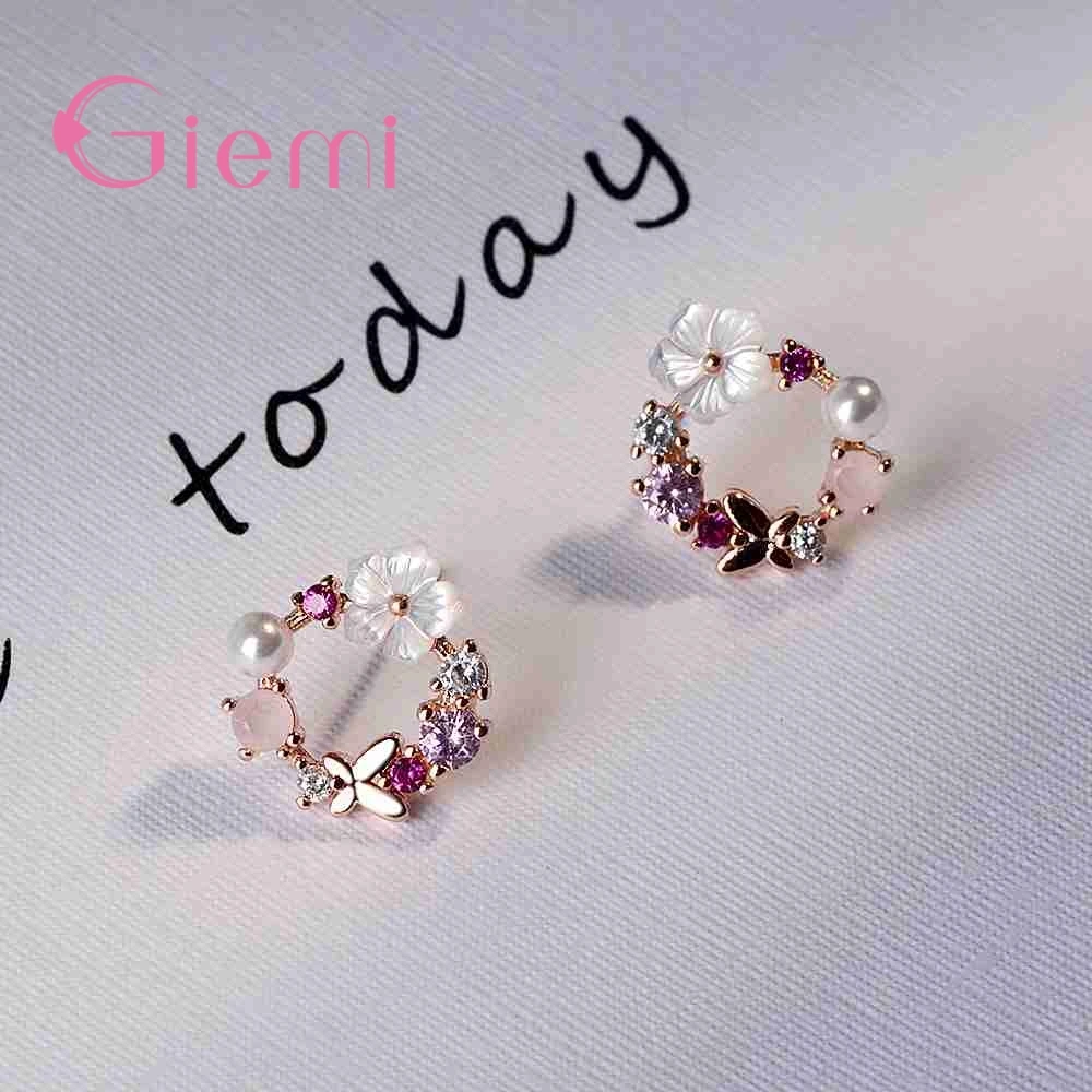 Luxury Crstal Wedding Stud Earring Flowers Fashion Rhinestone   Earring Wholesale Bands Jewelry Romantic Gift