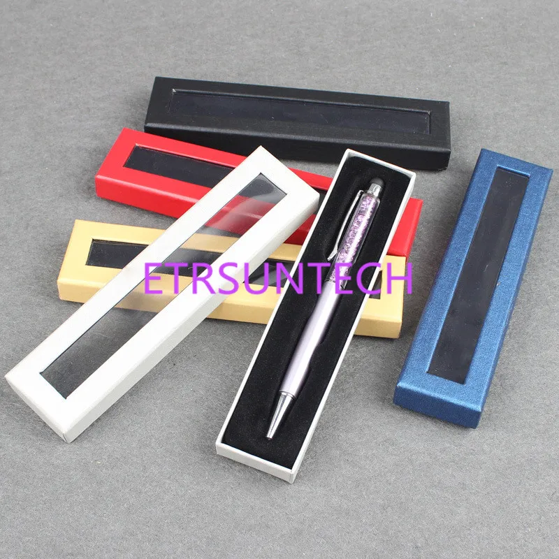 100Pcs/Lot Pen Box Paper Box General Creative Gift Packaging Cardboard Box Carton Paper Box With Plastic Pvc Window