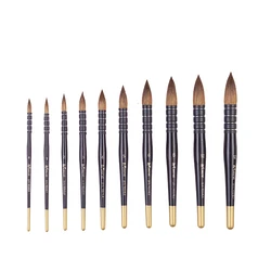 ArtSecret Reusable Natural Yellow Hair Black Wooden Handle Watercolor Art Brush No.2019R For Gouache Aquarelle Impression Paint