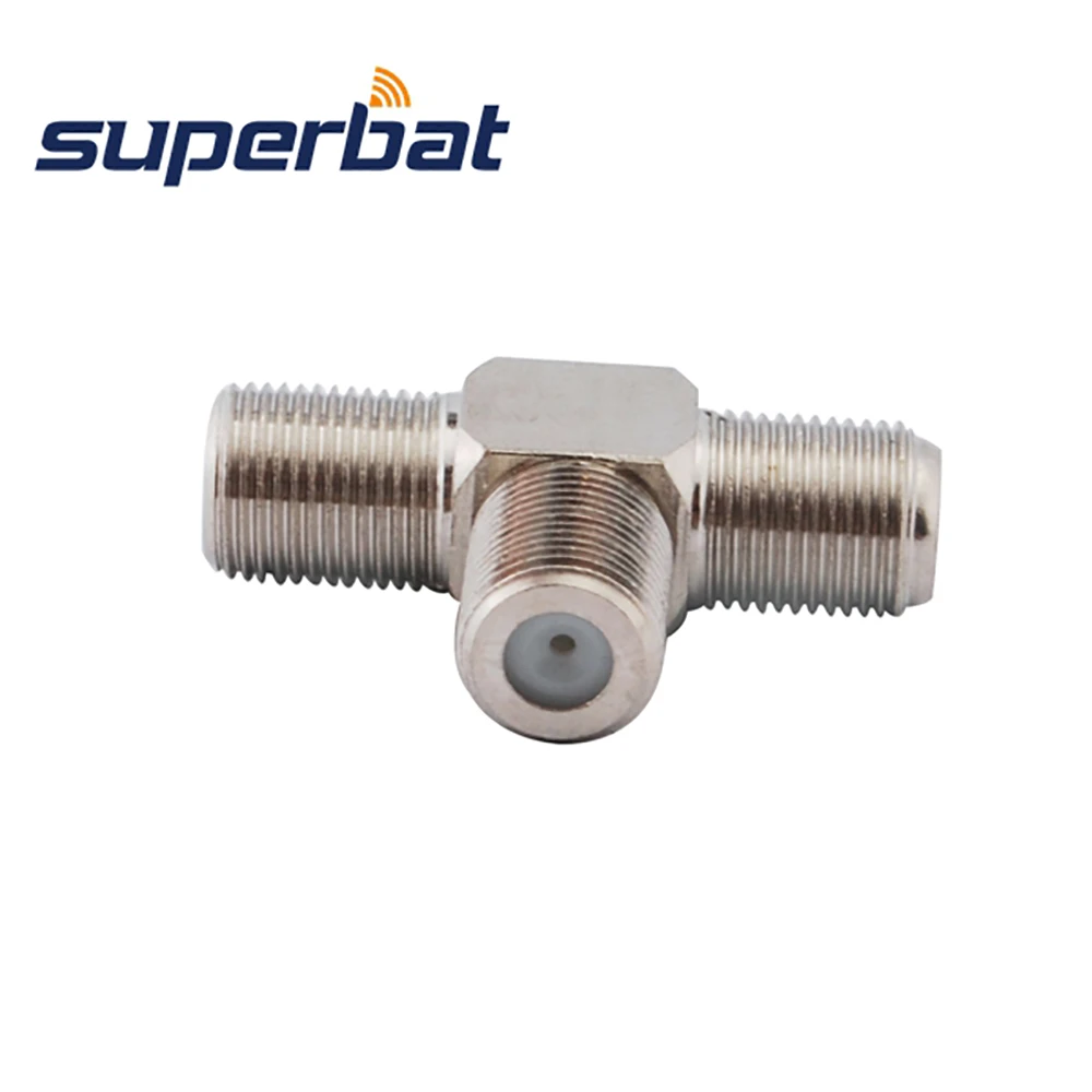 Superbat 5 uds F adaptador F Jack a hembra a Jack conector Coaxial RF tipo T