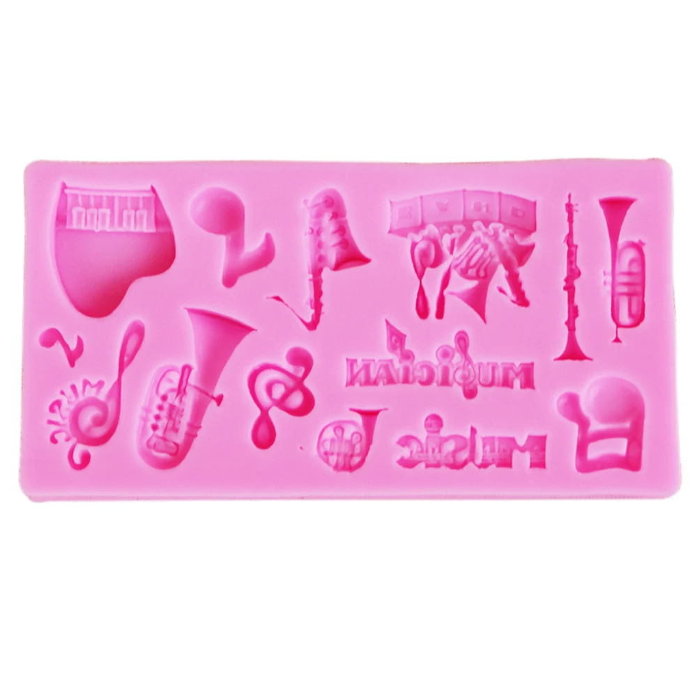 Sophronia M210 Musical Instrument Piano Trumpet Silicone Fondant Cake Mold Cupcake Jelly Candy Chocolate Decoration Baking Tool