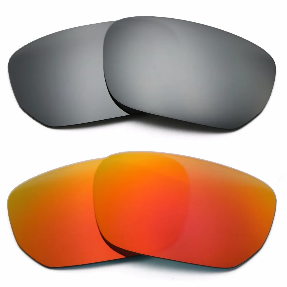 

Silver Mirrored & Orange Red Mirrored Polarized Replacement Lenses for Style Switch Frame 100% UVA & UVB