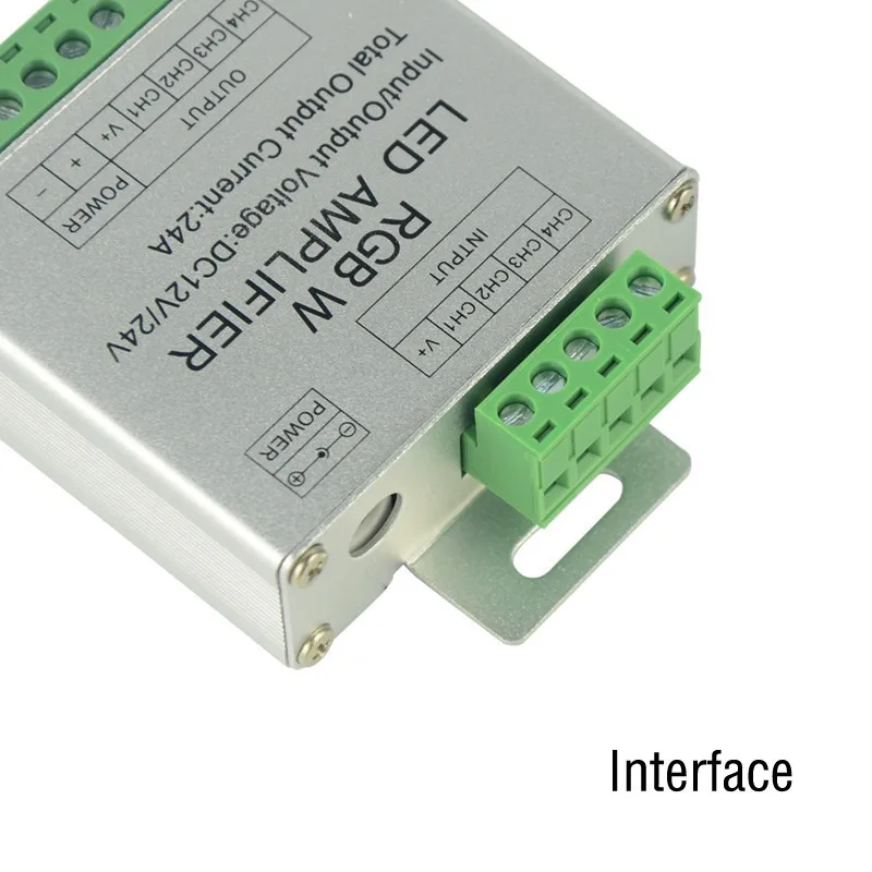 RGBW led Amplifier Controller 576W For RGBW Led Strip light DC12/ 24V 6A x 4 Channel Output