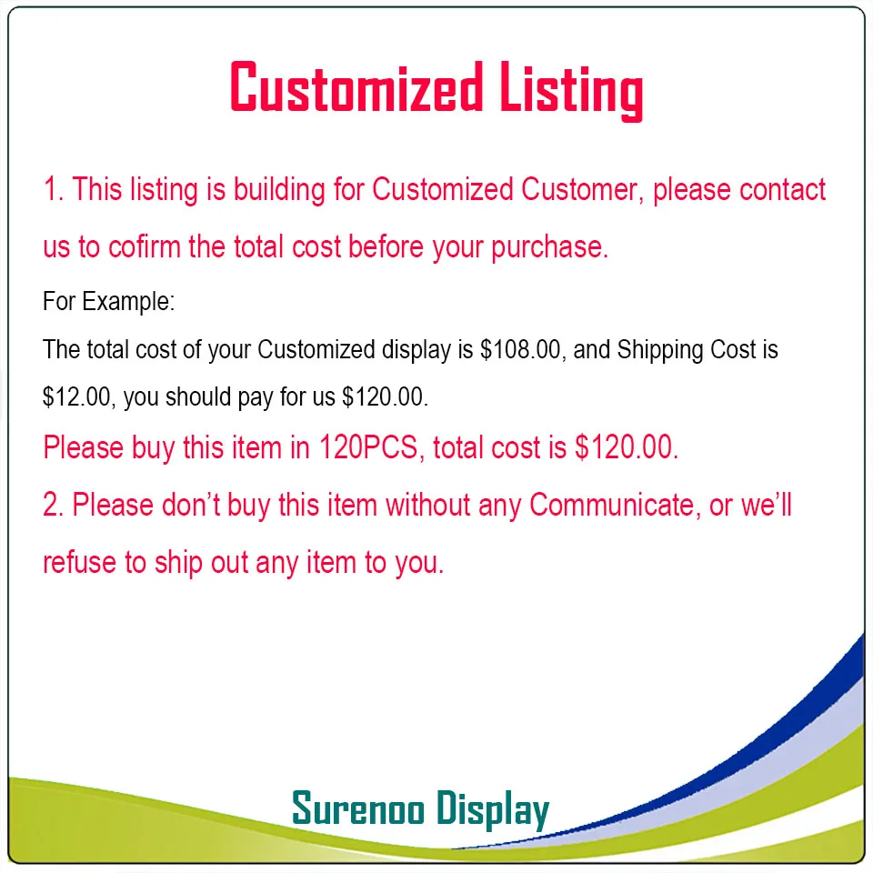 Surenoo Display for Customized Customer to Purchase Link