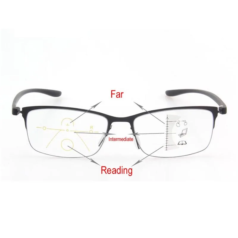 Fashion Progressive Glasses Anti Blue Ray Multifocal Reading Eyeglasses Presbyopic Spectacles Unisex Design Glasses Frame