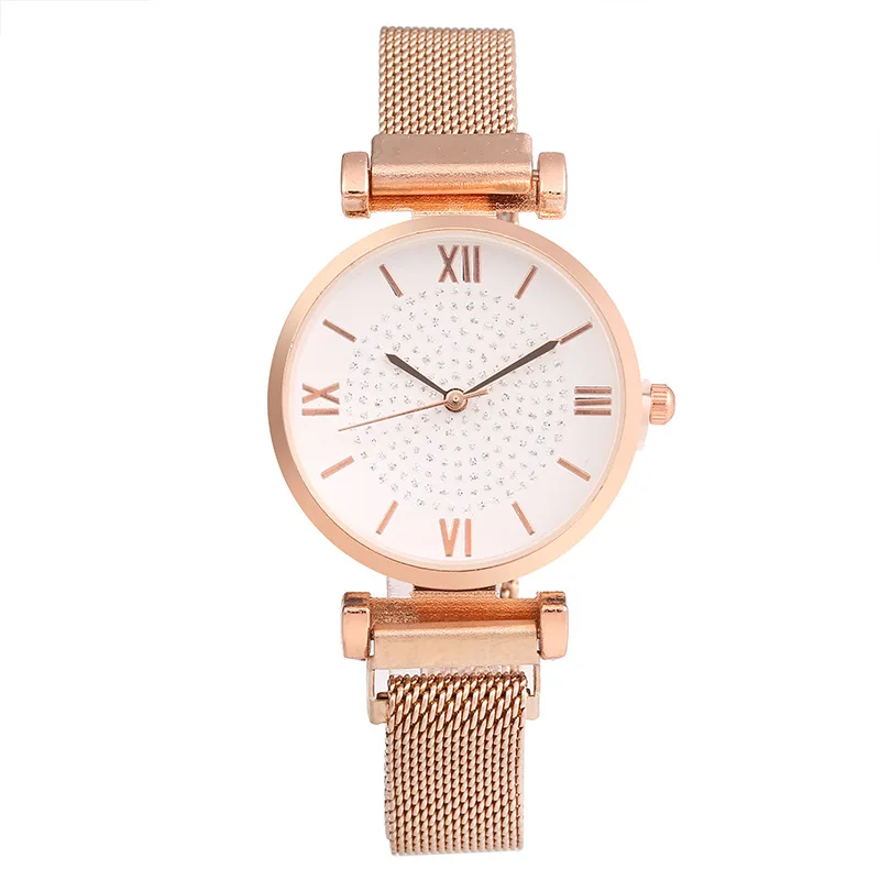 

2023 New Brand Rosy Gold Mesh Magnet Buckle Starry Sky Watch Women Casual Quartz Watches Relogio Feminino Ladies Watch