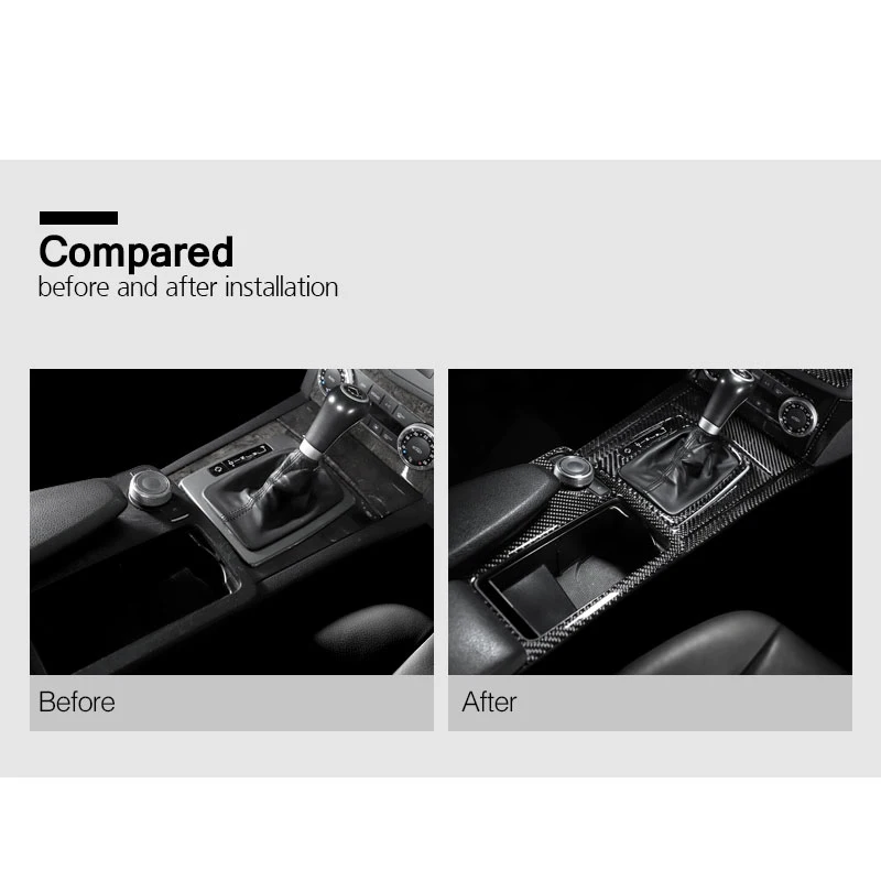 Car Styling Decorative Carbon Fiber Gear Central Control Panel Sticker Decal For Mercedes-Benz C Class W204 2007-13
