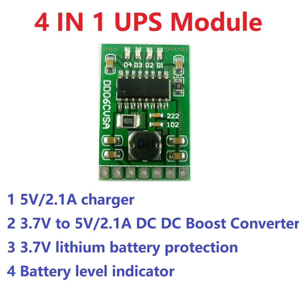 5 Pcs DC5V 2.1A Mobile Power Diy Board 4.2V Charge/Discharge(boost)/battery protection/indicator Module