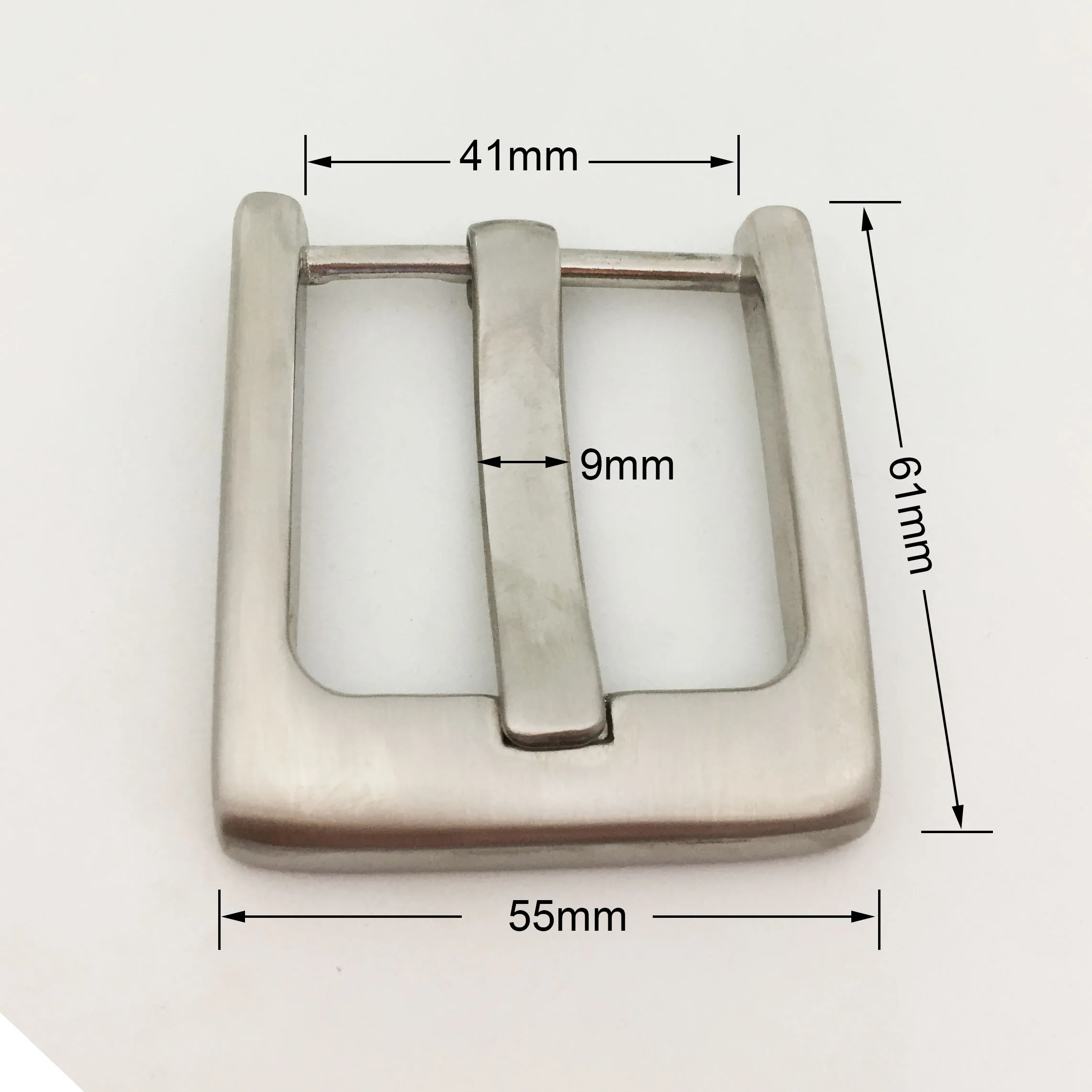 Fibbia per cintura quadrata con punta larga singola da 40 mm Fibbia di ricambio in acciaio inossidabile Adatta a qualsiasi cintura da 1 1/2\