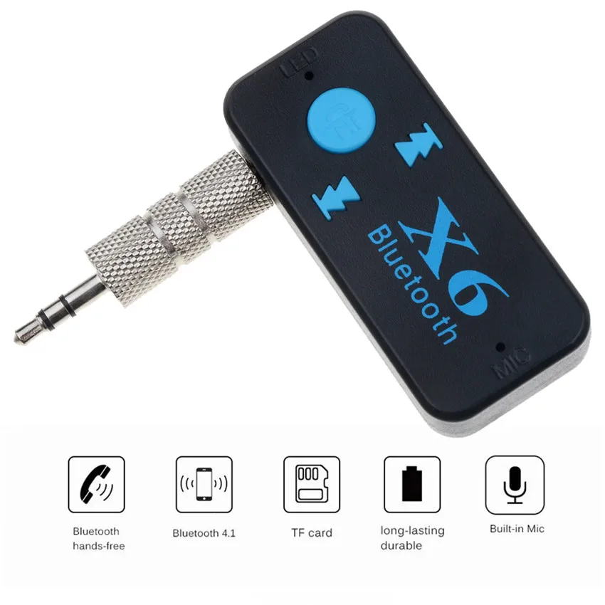 3 In 1 Bluetooth Car Kit V4.1 Receiver 3.5Mm Aux + TF Card Reader + Handsfree Call Wireless Audio Receiver Music Adapter