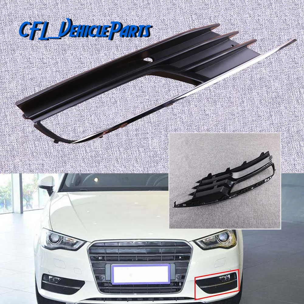 Front Left Bumper Fog Light Lamp Cover Lower Grille 8V5807681A For Audi A3 A3 Quattro SEDAN Only 2013 2015 2016