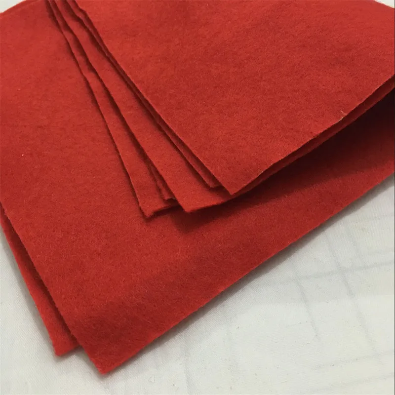 Red Non Woven Felt Fabric Sheets Fiber Thick Kids DIY Craft Assorted Fabric Square Embroidery Scrapbooking Craft   AA8507