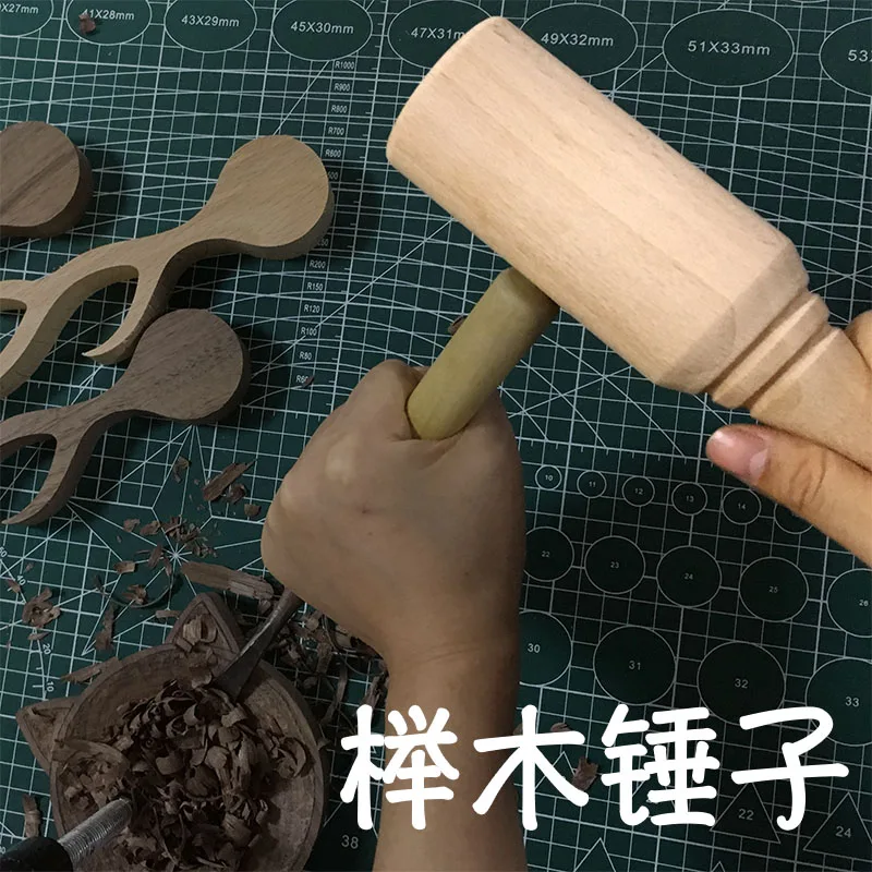 Wood carver's mallet hammer carpenter wooden hammer woodworking Tool Solid beech wood turned mallet