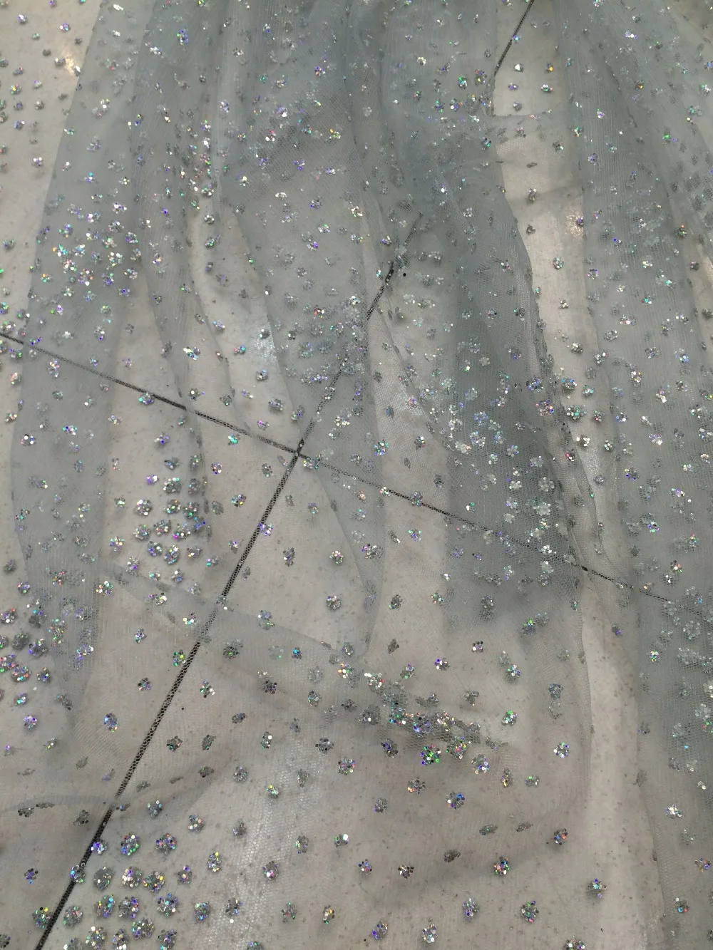 

Popular African Lace High Quality S-31715 French Net Lace Fabric with glitter Embroidered Mesh Lace Fabric