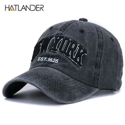 Hatlander-野球帽綿100%,男性と女性用,刺繍入りニューヨーク帽子,パパの帽子,アウトドアスポーツ帽子