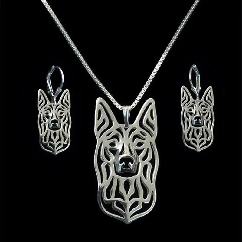 Women Alloy Pet Animal Australian Kelpie Jewelry Set