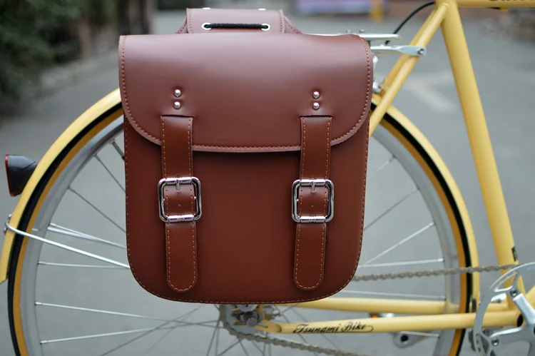 Retro Bicycle Rack Bag Leather Rear Rack Bike Bags Robust Rear Seatpost Bag for Retro Bicycle Saddle Rack Accessories