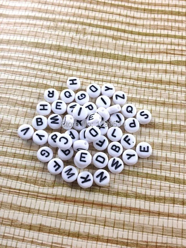 

Acrylic Charm Loose Spacer Beads DIY Accessory, 1000pcs White Random Mixed Letter Beads Fit Jewelry Craft DIY Making