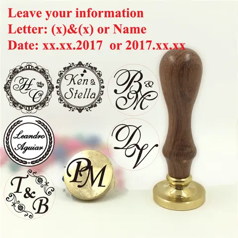 Custom brass wax seal Stamp with 2 Initial Ornament wreath,Vintage Reusable for DIY Wedding Invitation & Letters,Free Engraving