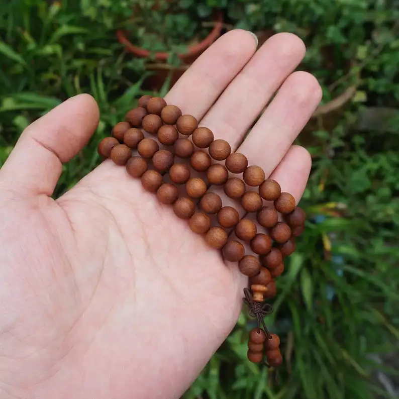 6mm 8mm 10mm 12mm Natural Sandalwood Aromatic Old Babi Wood Beads Wood Round Beads Mala Bracelet Yoga Bracelet