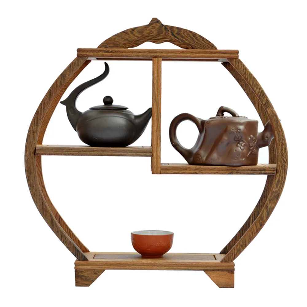 Ming and Qing furniture mahogany wings antique wooden curio shelf bun Shelf Teapot frame ornaments factory direct