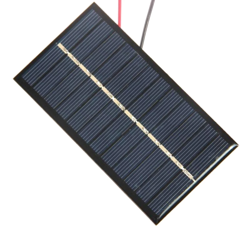 BUHESHUI 1W 6V Mini Cella Solare Modulo Solare Pannello Solare Policristallino con Filo 15CM Sistema di Caricatore Solare FAI DA TE 110*60MM 2 PZ