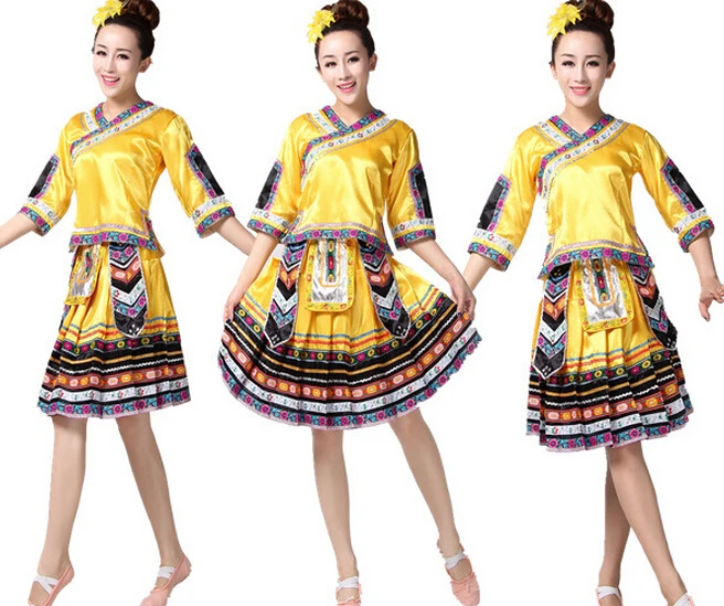 New Arrival New Hot Sale Ancient Traditional Red Yellow Blue S-4XL Plus Size Chinese Miao Clothing / Hmong Clothes