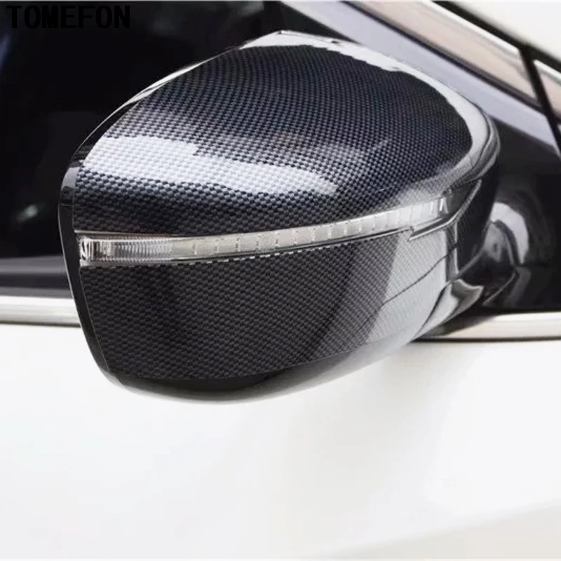 TOMEFON Exterior Styling For Nissan Qashqai Murano 2016 2017 ABS Carbon Fiber Black White Paint Rearview Mirror Cover Cap