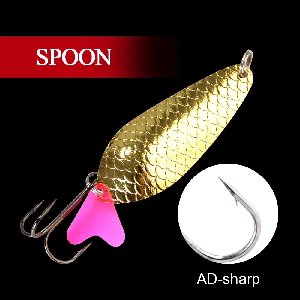 FTK  Fishing Lure 1PC 24g/30g/35g/42g Spoon Noise Sequin Paillette Carp Hard Fishing Baits With Mustad 34647-BN Treble Hook Lure