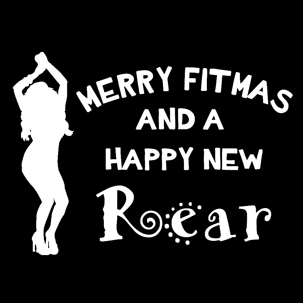 Merry Fitmas Happy New Year Car Decals Art Stickers Bumper Car Window Hot Selling T082