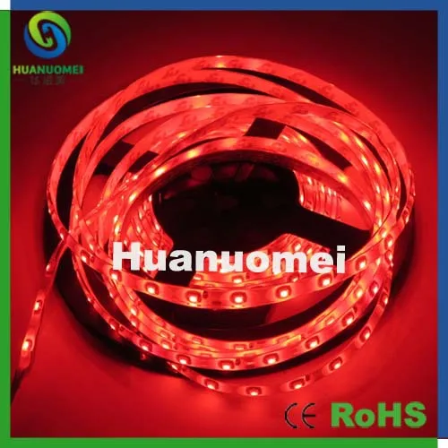 Flexible SMD 3528 LED Strip light, Red Color, White PCB, DC12V input, Waterproof IP65