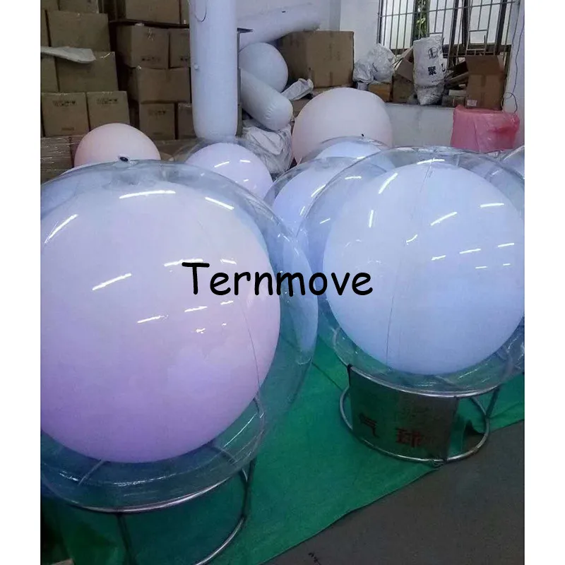 Divertido globo inflable de doble capa, luz LED táctil que cambia de Color, pelota de playa, globo que brilla, decoración del banquete de boda