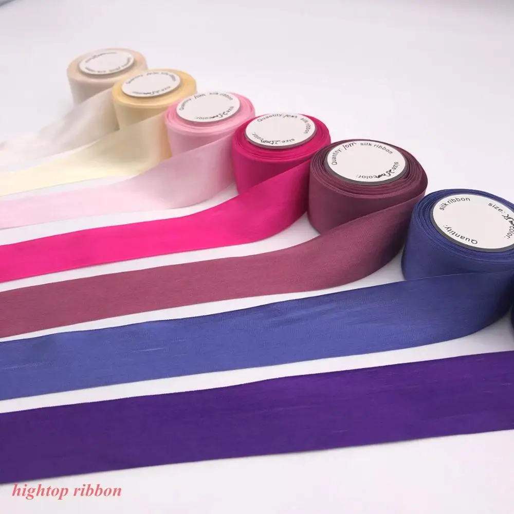 

10m 25mm 100% real pure silk woven double face taffeta silk ribbons for embroidery and handcraft project,gift packing