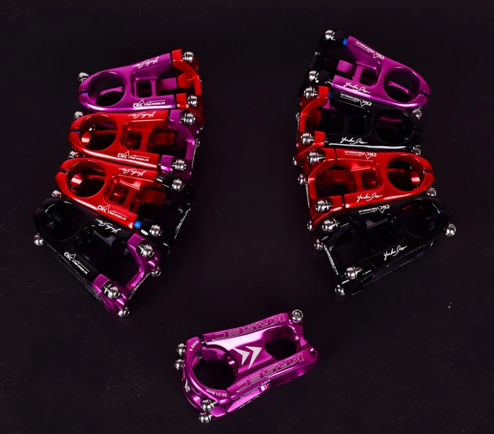 Q755 Schwarz Rot Racing Zyklus 31,8*50mm Aluminium Legierung Fahrrad Vorbau Downhill CNC Gefräste Fahrrad Vorbau MTB Mountain Road lenker – Detail 25