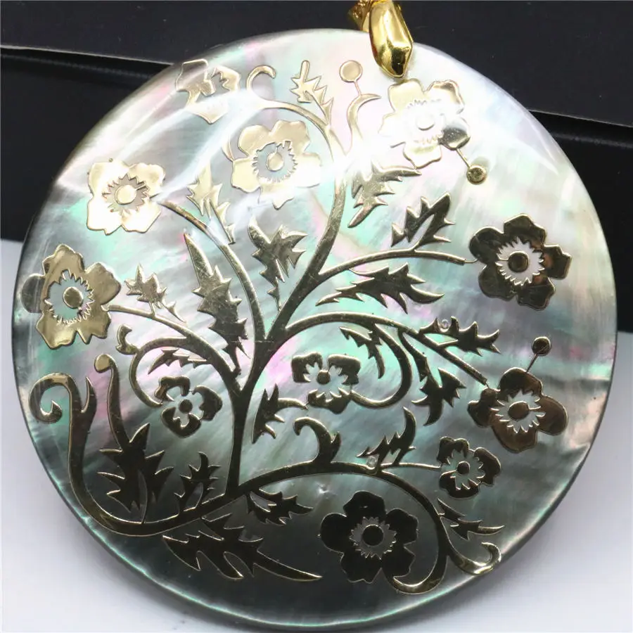 51mm Natural Accessories Multicolor Abalone Paua Sea Pearl shells Pendants Flower Christmas Women Girls Gifts Jewelry Making