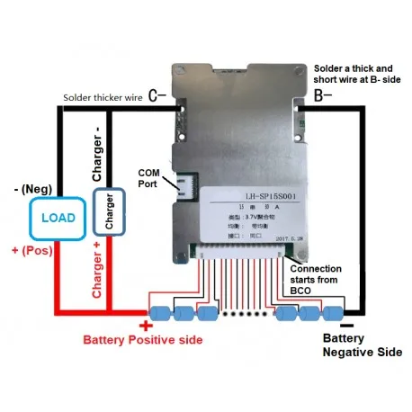 36 V Lifepo4 Bluetooth Smart BMS mit kom)kation Funktion fur 12 S batterie mit 30A ladung und entladung strom