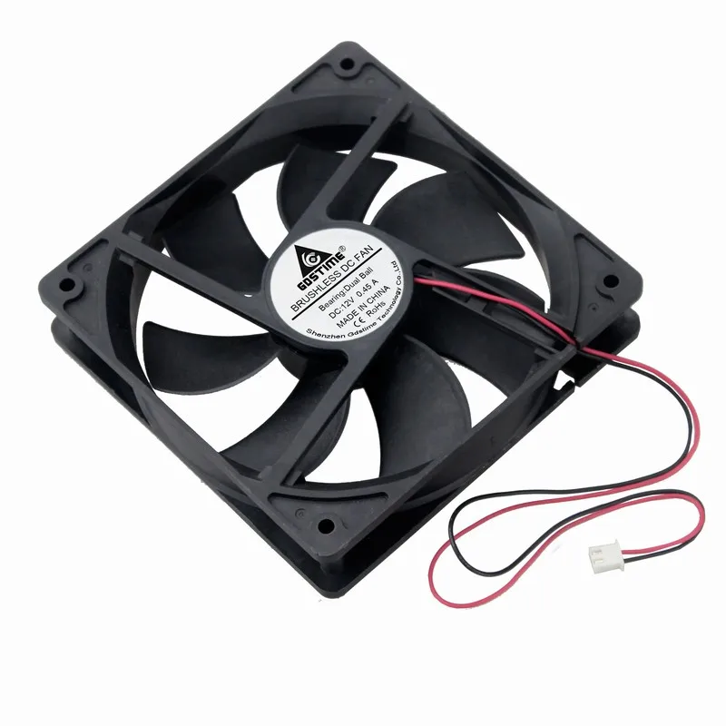 

10 Pcs Gdstime Ball Bearing 12V DC Brushless Industrial Machine Cooling Fan 120mm x 25mm 3300RPM High Speed 12025 12cm 0.45A