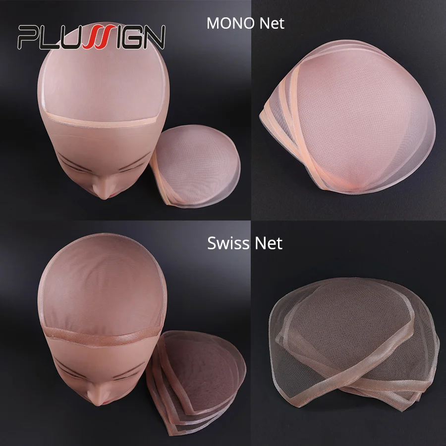 Plussign Professional Lace Front Wig Material Mono Net Lace Wig Cap Base Net Good Quality U Part Swiss Cap Tools Wig Closure