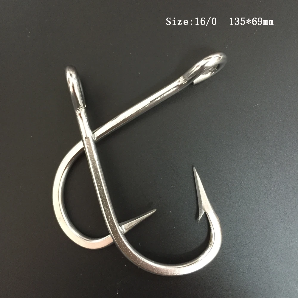 Stainless steel fishing hook, jigging fishing hook, big game, cn02, 10PCs, 16/0