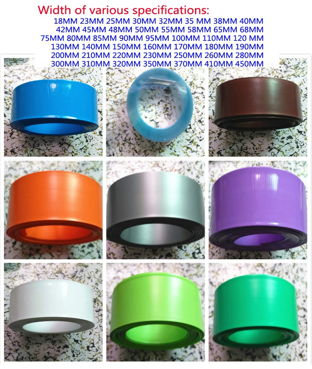 18650 بطارية ليثيوم التعبئة والتغليف البلاستيكية الحرارية تقلص غلاف حزمة فيلم تقلص فيلم العزل كم 18 مللي متر ~ 450 مللي متر