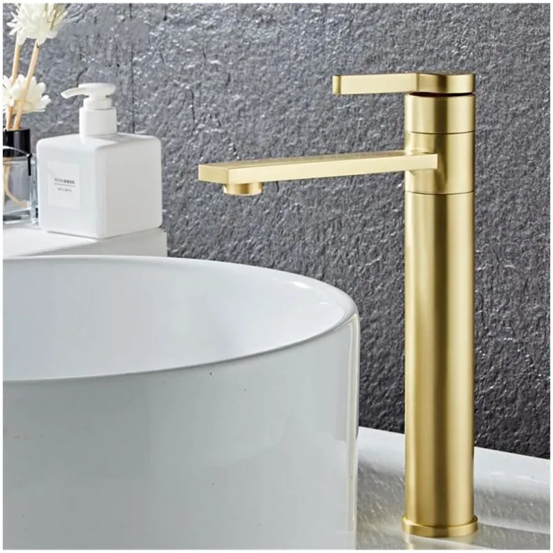 

Bathroom Basin Faucet Gold Brushed Brass Mixer solid copper Luxury North Europe style Tap Sink Taps Basin Faucet